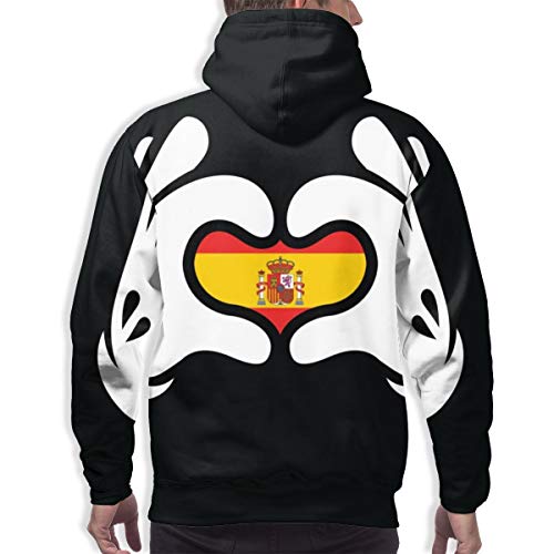 Moshow Sudadera con Capucha para Hombre Nacionalismo Ilustración gráfica Arte Vectorial Bandera de España Sudadera XL