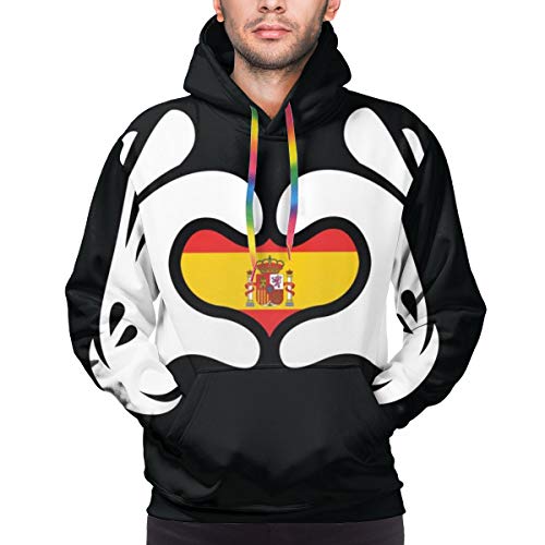 Moshow Sudadera con Capucha para Hombre Nacionalismo Ilustración gráfica Arte Vectorial Bandera de España Sudadera XL