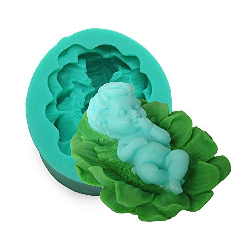 MOUJU Moldes de Silicona para jabón para Pasteles Moldes para Pasteles del día de la Madre Molde de jabón de Chocolate Angel Baby Likang