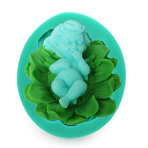 MOUJU Moldes de Silicona para jabón para Pasteles Moldes para Pasteles del día de la Madre Molde de jabón de Chocolate Angel Baby Likang