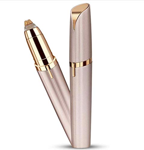 Moulei Finishing Touch Flawless Brows Removedor de cejas sin dolor para mujeres, afeitadora portátil de depilación con luz, oro rosa (batido)