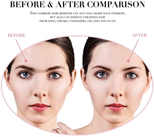 Moulei Finishing Touch Flawless Brows Removedor de cejas sin dolor para mujeres, afeitadora portátil de depilación con luz, oro rosa (batido)