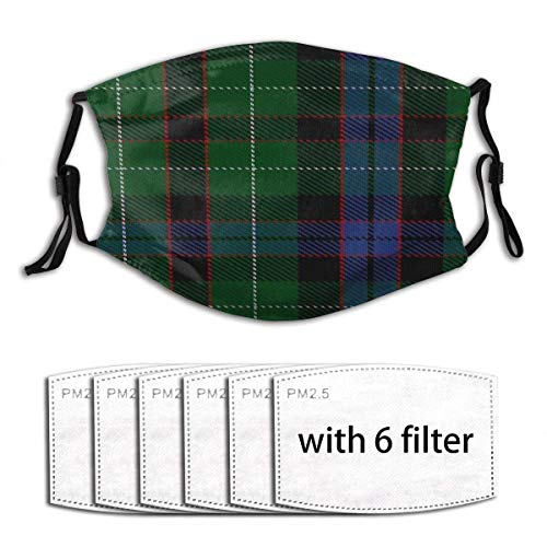Mouth Scarf Abercrombie Tartan Outdoor Unisex Cómodo A Prueba De Viento Ajustable Earloop Impresión con 6 Filtros Deportes Reutilizables Bufanda Bucal Colorida Bufanda Facial Calor