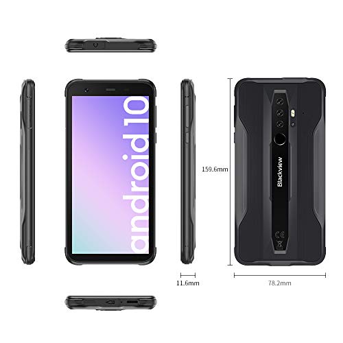 Móvil Resistente Outdoor 4G, Blackview BV6300 Pro Android 10 Telefono Movil Antigolpes, Helio P70 Octa-Cor 6GB+128GB, 5.7'' 11,6 mm Ultrafino, 16MP+13MP con Smart HDR, Dual SIM/GPS/NFC/Face ID