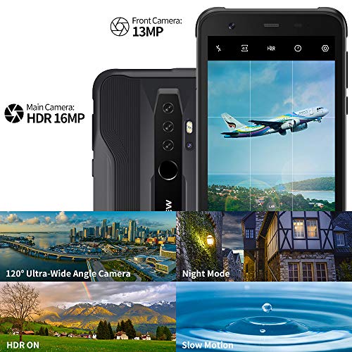 Móvil Resistente Outdoor 4G, Blackview BV6300 Pro Android 10 Telefono Movil Antigolpes, Helio P70 Octa-Cor 6GB+128GB, 5.7'' 11,6 mm Ultrafino, 16MP+13MP con Smart HDR, Dual SIM/GPS/NFC/Face ID