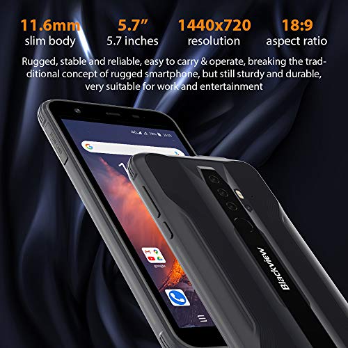 Móvil Resistente Outdoor 4G, Blackview BV6300 Pro Android 10 Telefono Movil Antigolpes, Helio P70 Octa-Cor 6GB+128GB, 5.7'' 11,6 mm Ultrafino, 16MP+13MP con Smart HDR, Dual SIM/GPS/NFC/Face ID