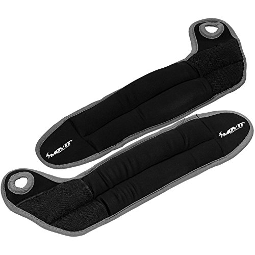 Movit Dos Pesas para muñeca en Forma de Manguito Muñequeras Lastradas Pesas 2,0kg Colore Negro