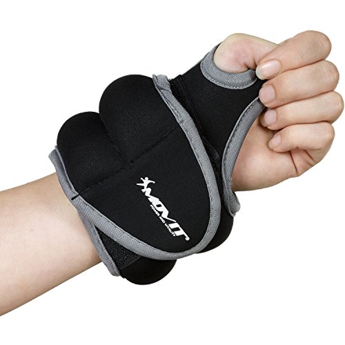 Movit Dos Pesas para muñeca en Forma de Manguito Muñequeras Lastradas Pesas 2,0kg Colore Negro