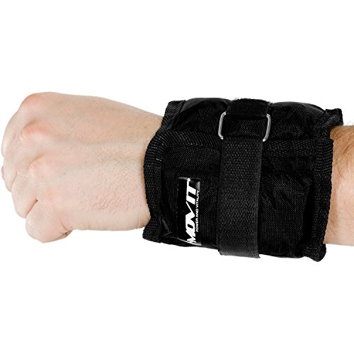 Movit® Set de 4 Pesas Ajustables para la muñeca y el Tobillo 2 x 500 g (1,10 LB) y 2 x 1000 g (2,20 LB) Pesas para Correr Color Negro Fuerza Gimnasio Gimnasio Entrenamiento Resistente a la Fatiga