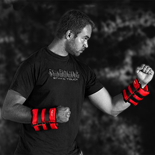 Movit Twin Set de Pesas para muñeca/Tobillo, Peso del Brazo, Pesas de 1,0kg, Ejecución de Pesas en Amarillo Colore Rosa/Peso: 2X 1,0kg