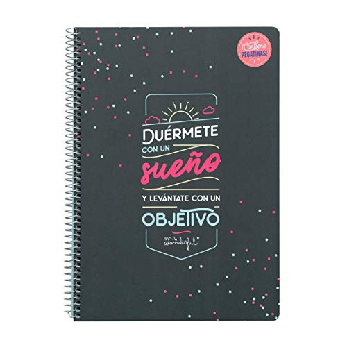 Mr. Wonderful Libreta-Duérmete con Un Sueño y Levántate, Multicolor, Talla única