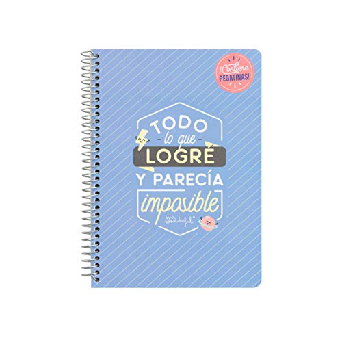 Mr. Wonderful Libreta pequeña-Todo lo Que logré y, Multicolor, Talla Única