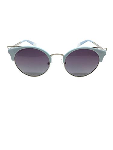 MR WONDERFUL MW 29029 546 52,gafa sol mujer redonda azul celeste en metal,lentes en gris.POLARIZADA.