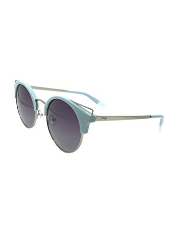 MR WONDERFUL MW 29029 546 52,gafa sol mujer redonda azul celeste en metal,lentes en gris.POLARIZADA.