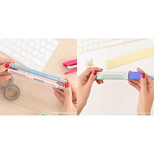 Mr. Wonderful WOA03748ES Set de 2 bolis geniales para cumplir tus sueños + ME2019L Recambios de tintas para bolígrafos