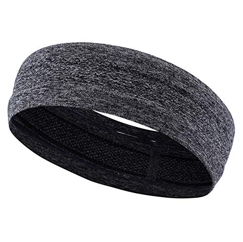 MRACSIY Diadema deportiva Sweatband para yoga Correr Ciclismo Baloncesto- Estiramiento de humedad Wicking Hairband (gris)