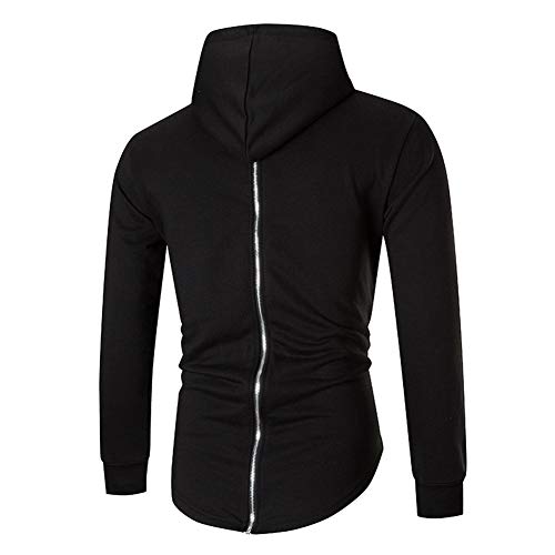 Mr.BaoLong&Miss.GO Otoño Nuevo Suéter De Hombre De Moda con Capucha Y Cremallera Trasera De Color Sólido De Gran Tamaño para Hombre