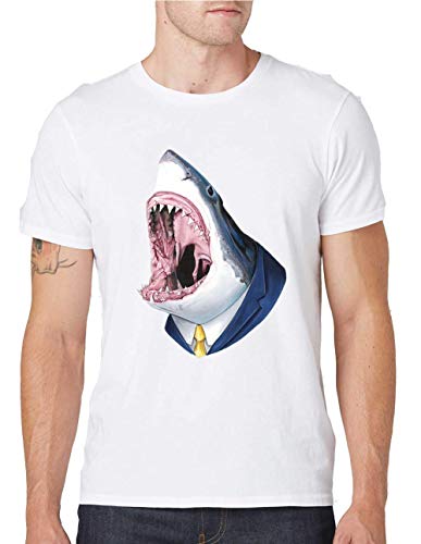Mrs Shark Please Show Your Teeth Camiseta Cuello Redondo Hombre Medium