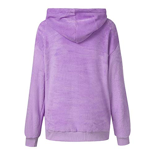 Mujer Caliente y Esponjoso Tops Chaqueta Suéter Abrigo Jersey Mujer Otoño-Invierno Talla Grande Hoodie Sudadera con Capucha riou