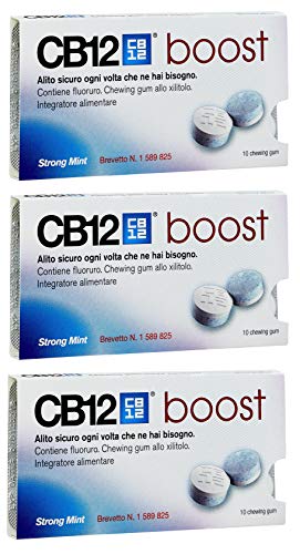 Multicompra 3x CB12 Boost Azúcar Gratis Fuerte Menta Chicle 10 Piezas