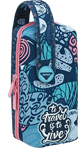 Multiestuche Escolar Privata Live | Estuche Escolar Grande Multiportatodo de Doble Cremallera, Organizador Mochila Gran Capacidad con 4 Estuches Escolares Interiores - Medidas 11 x 21,5 x 10 cm