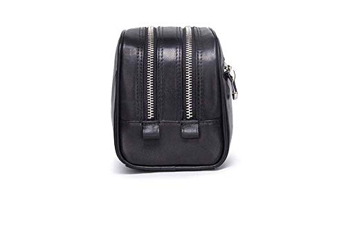 Multifuncional Neceser Cuero Ocasionales de Embrague de Cuero Carpeta de la Manera Bolso de la Tarjeta Equipaje de Mano Bolsa de Bolsa de Las misceláneas-Black_26 * 12 * 13.5cm SHIYUE