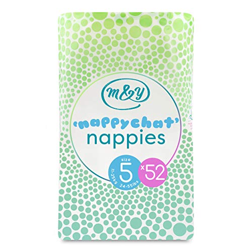 Mum & You Pañales Nappychat Hipoalergénicos, Talla 5, (52 Pañales). Hasta 12 horas de sequedad. Testado dermatológicamente, sin perfumes ni lociones y libre de cloro