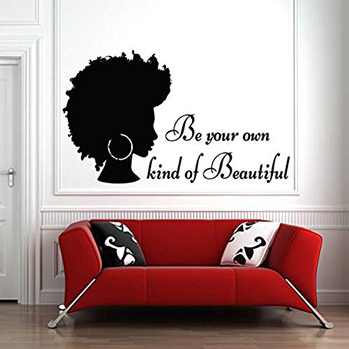 Mur Art Mural Tribal Femme Décalque Citation Belle Afro Fille Home Decor Mur Art Amovible Stickers Muraux couleur-2 56x104 cm