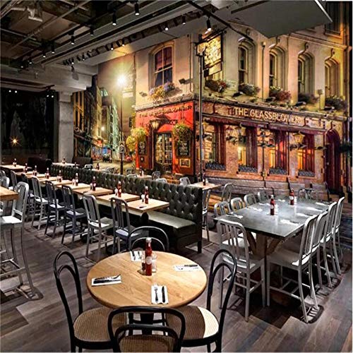 Murales Fotografía mural 300x210cm Vista de la calle del edificio retro de la ciudad Wallpaper Art Póster Mural Para la decoración de la pared del pasillo de la sala de estar del dormitorio