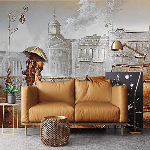 Murales Papel Pintado Fotografía mural 300x210cm Pareja calle ciudad retro Wallpaper Art Póster Mural Para la decoración de la pared del pasillo de la sala de estar del dormitorio