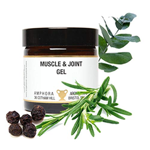 Muscle & Joint Gel - in a 60ml amber glass jar - With Oils of Eucalyptus, Rosemary, Black Pepper and Camphor to warm and stimulate muscles. Eases muscles and Joints by Amphora Aromatics