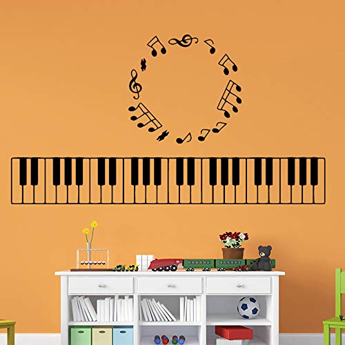 Música piano teclado extraíble arte vinilo pegatinas de pared sala de estar habitación infantil decoración accesorios mural pegatinas de pared42x40cm