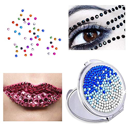 MWOOT 2000 Piezas Piedras de Uñas, Diamantes de Imitación para Arte de Uñas (2-5MM), Kits de Decoración para Manicura con Pinza y Lapiz, Piedras de Cristal para Arte de Cara - Rojo Rhinestone