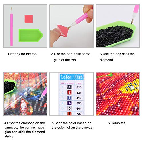 MWOOT DIY 5D Diamante Pintura por Número Kit, Bricolaje Diamond Painting Rhinestone Bordado de Punto de Cruz Artes Manualidades Lienzo Pared Decoración(30x40cm) -I Love You