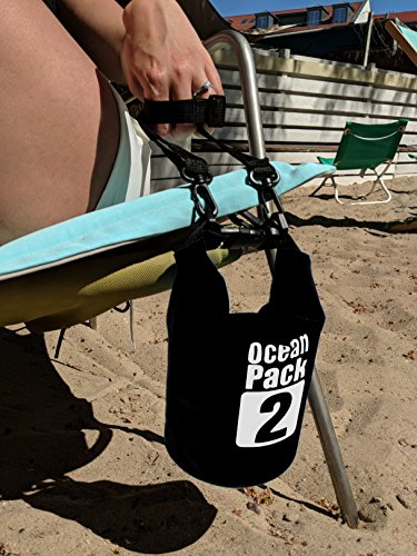 MyGadget Bolsa Estanca 2L - Bolsa Impermeable - Dry Bag Protección Waterproof Mochila para Viajes y Deportes cómo Kayak, Surf - Negro