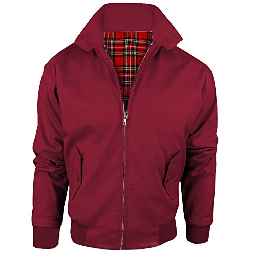 MYSHOESTORE - Chaqueta - chaqueta - Básico - Clásico - Manga Larga - para hombre Rojo granate X-Small