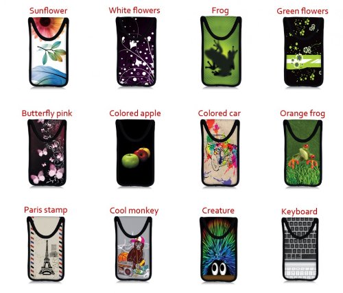 MySleeveDesign funda estuche para móvil smartphone como Samsung Galaxy S4, HTC One, Sony Xperia Z, LG Optimus, etc. – DISEÑOS VARIOS - Colored Apple