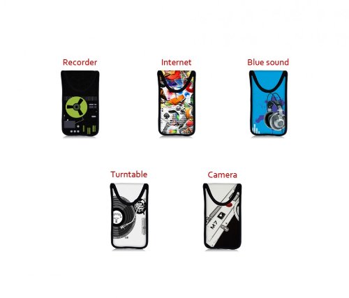 MySleeveDesign funda estuche para móvil smartphone como Samsung Galaxy S4, HTC One, Sony Xperia Z, LG Optimus, etc. – DISEÑOS VARIOS - Colored Apple