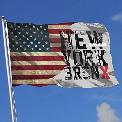 N / A Bandera De Brisa,Banderas Pirata,Banderas Decorativas Estacionales,Premium Bandera De Jardín,Bandera Americana Nueva York Bronx 3X5 Ft Bandera