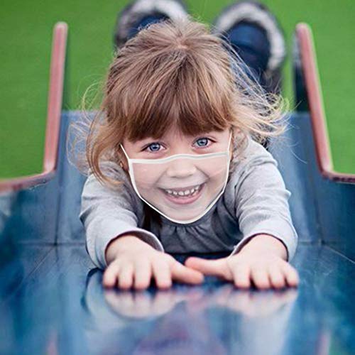N / A Bixmox 5pc Reutilizables Tela de Boca Lavable Antipolvo Antipolvo con Tela Facial,con Ventana Clara ExpresióN Visible
