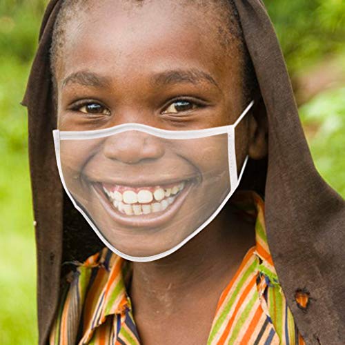 N / A Bixmox 5pc Reutilizables Tela de Boca Lavable Antipolvo Antipolvo con Tela Facial,con Ventana Clara ExpresióN Visible