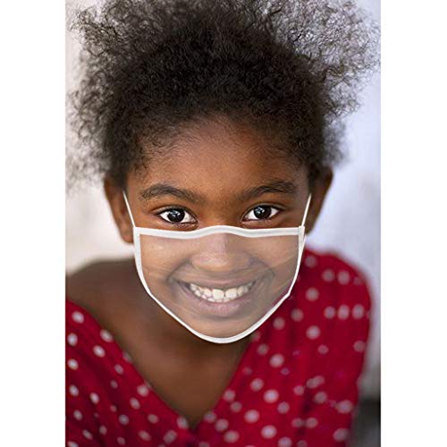 N / A Bixmox 5pc Reutilizables Tela de Boca Lavable Antipolvo Antipolvo con Tela Facial,con Ventana Clara ExpresióN Visible