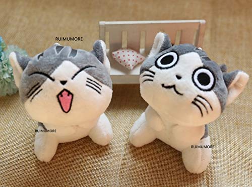 N / A Lindo Gato de Peluche de Felpa muñeca de Juguete Llavero Cadena de Felpa Animal Gato Creativo 9 cm