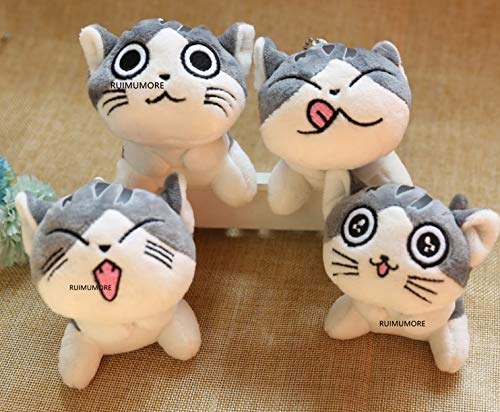 N / A Lindo Gato de Peluche de Felpa muñeca de Juguete Llavero Cadena de Felpa Animal Gato Creativo 9 cm