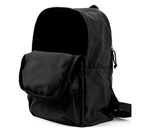 N / A McDonalds – Mochila de lona clásica negra para estudiantes y caminar al trabajo