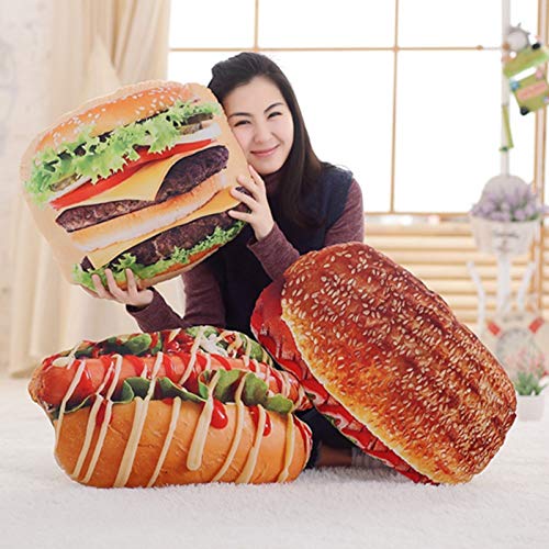 N / A Simulación Pizza Biscuit Burger Almohada de Felpa Dibujos Animados Suaves Comida rápida Pan Pan Hot Dog Muñeco de Peluche Sofá Cojín Fun Christmas Birthday Gift 35cm