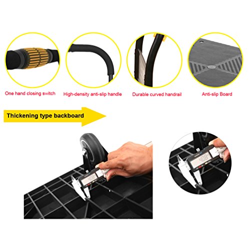 N & S Plataforma carro Heavy Duty 200 kg One mano Arrugas Camiones Cart con Mute Wheels Plataforma de trolley