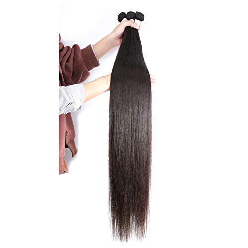 N12H Hair Straight Brazilian Virgin Longer Length 26 30 32 40 inches Human Hair Weave Bundles Natural Color For Black Women,26 26 28 28