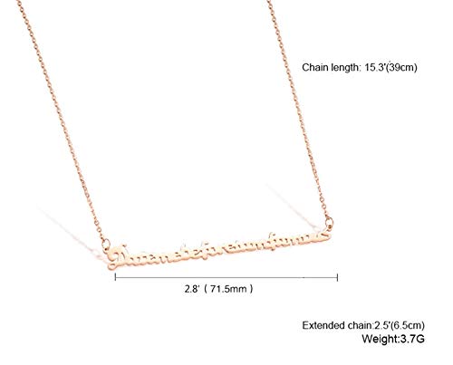 NA Collar Cadena Acero Inoxidable Collares Pendientes para Hombres Carta de Amor Date Me Befoure Tam Famous Rose Gold