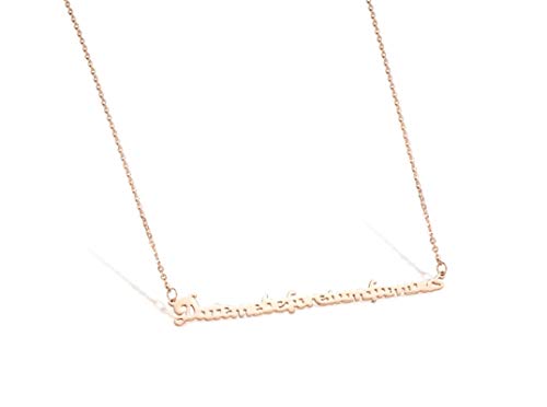 NA Collar Cadena Acero Inoxidable Collares Pendientes para Hombres Carta de Amor Date Me Befoure Tam Famous Rose Gold